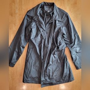 EUC Relativity Black Nylon Trench Coat Jacket
